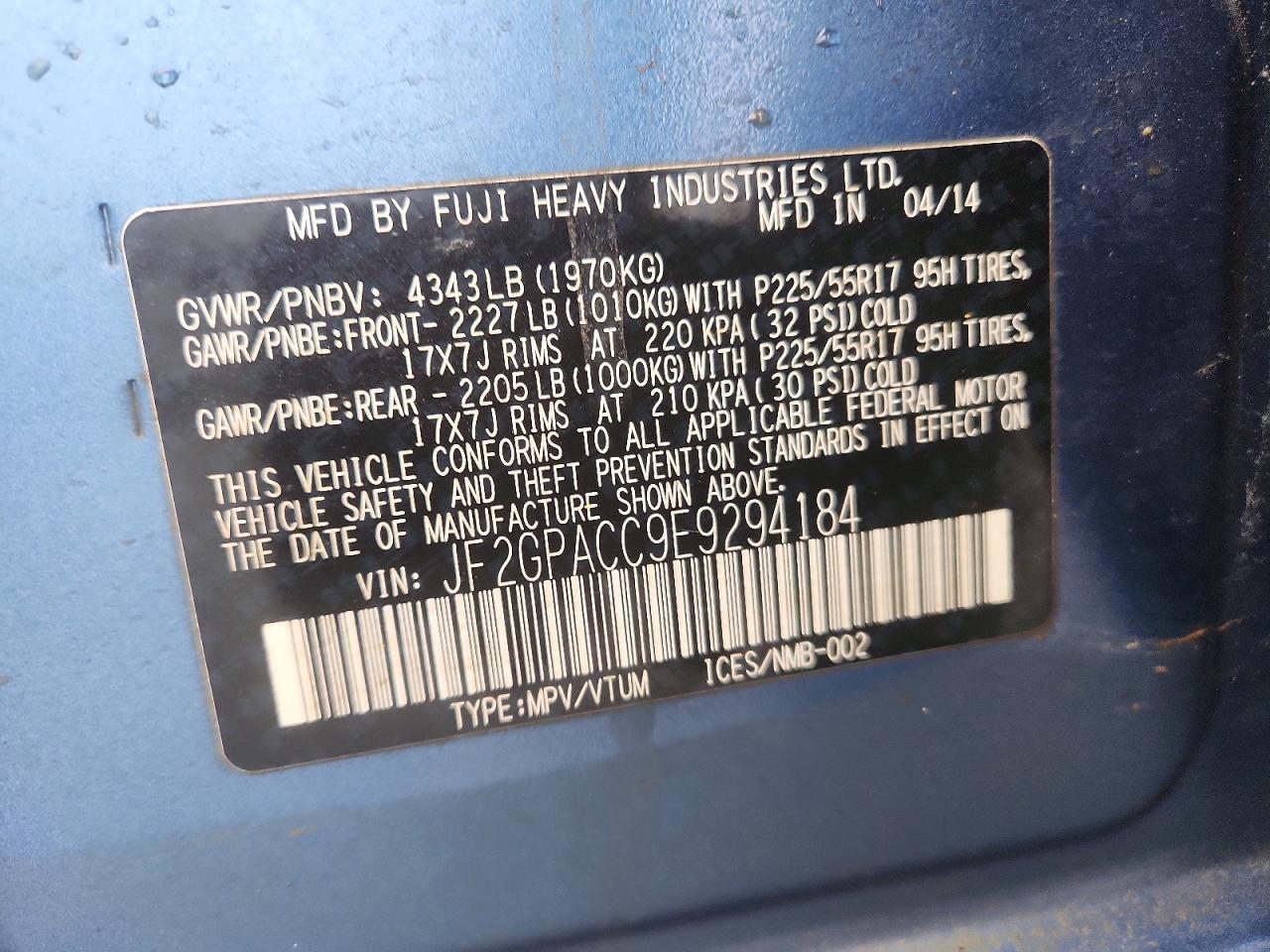 2014 SUBARU XV CROSSTREK 2.0 PREMIUM photo 13