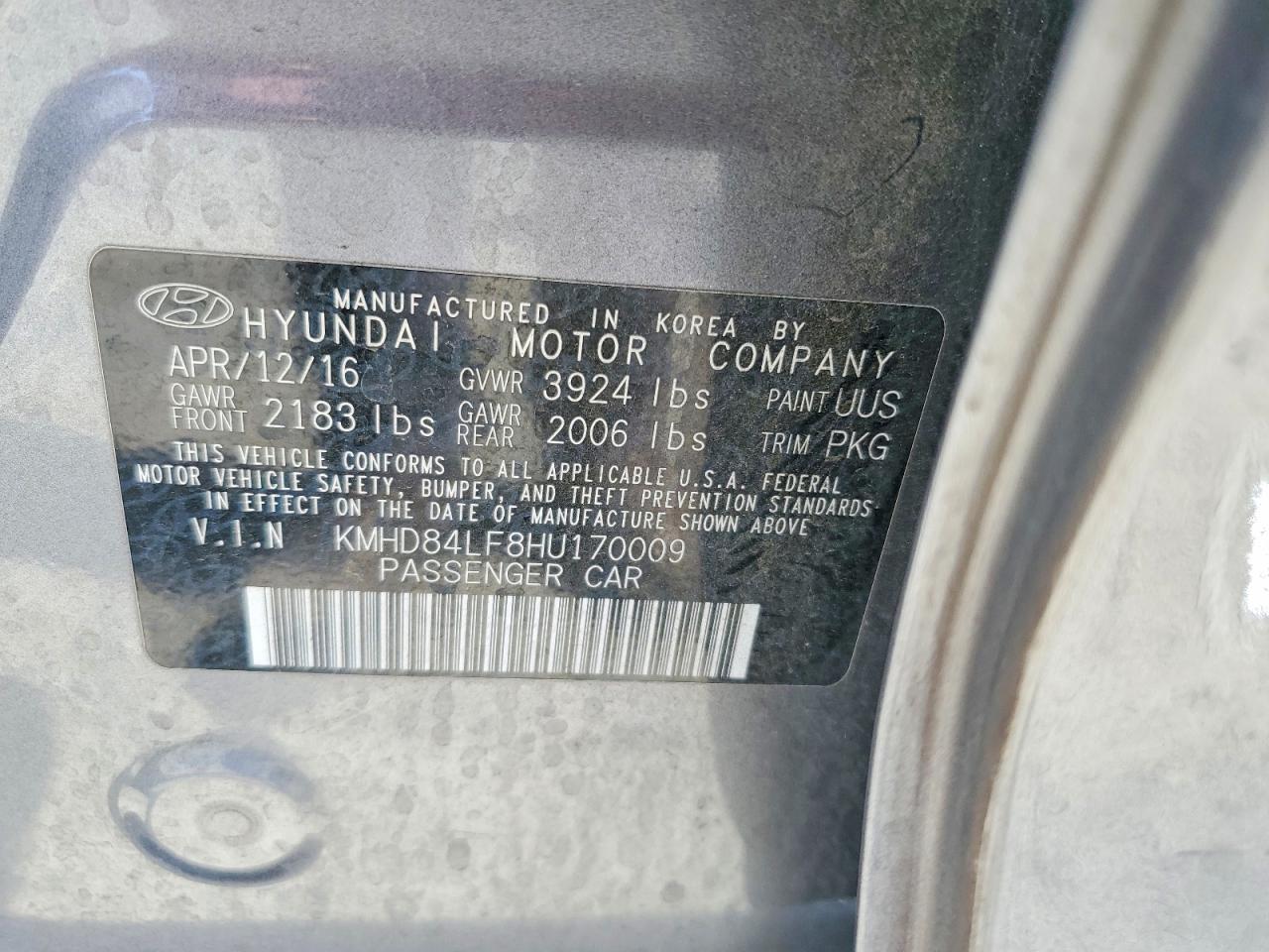 2017 HYUNDAI ELANTRA SE photo 13