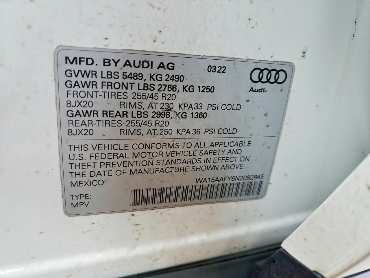 2022 AUDI Q5 SPORTBACK PRM PLS 45 photo 23