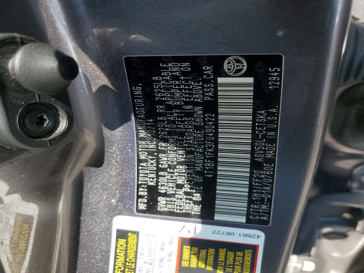 2015 TOYOTA CAMRY SE photo 23