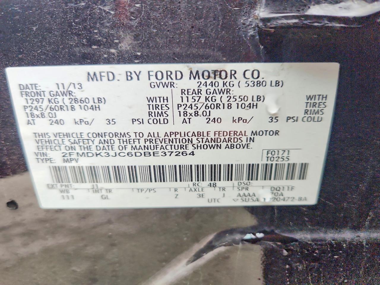 2013 FORD EDGE SEL photo 25