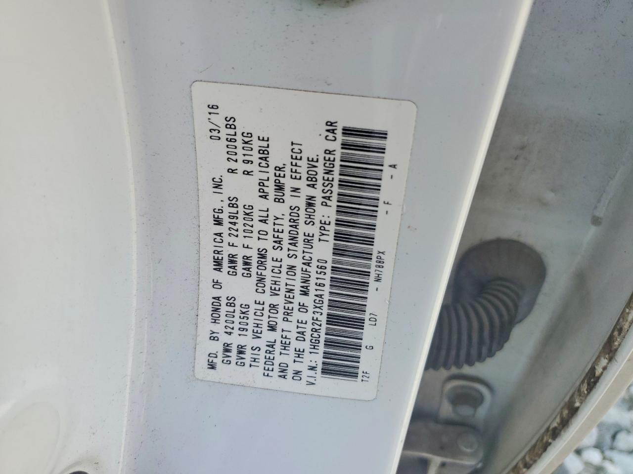 2016 HONDA ACCORD LX photo 23