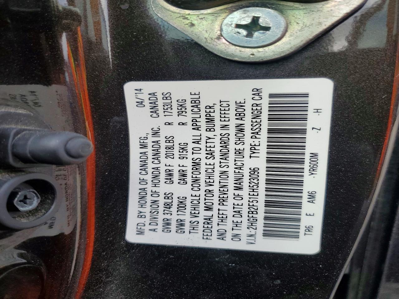 2014 HONDA CIVIC LX photo 34