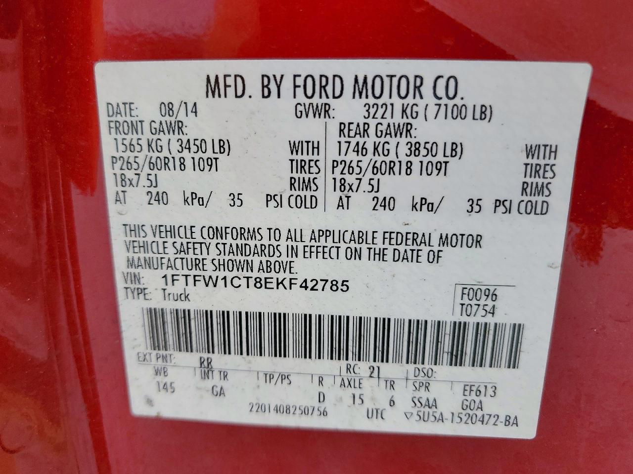 2014 FORD F150 SUPERCREW photo 12