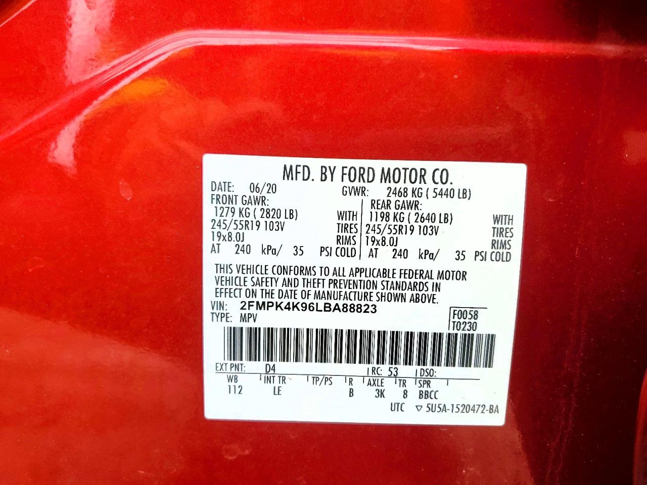 2020 FORD EDGE TITANIUM photo 13