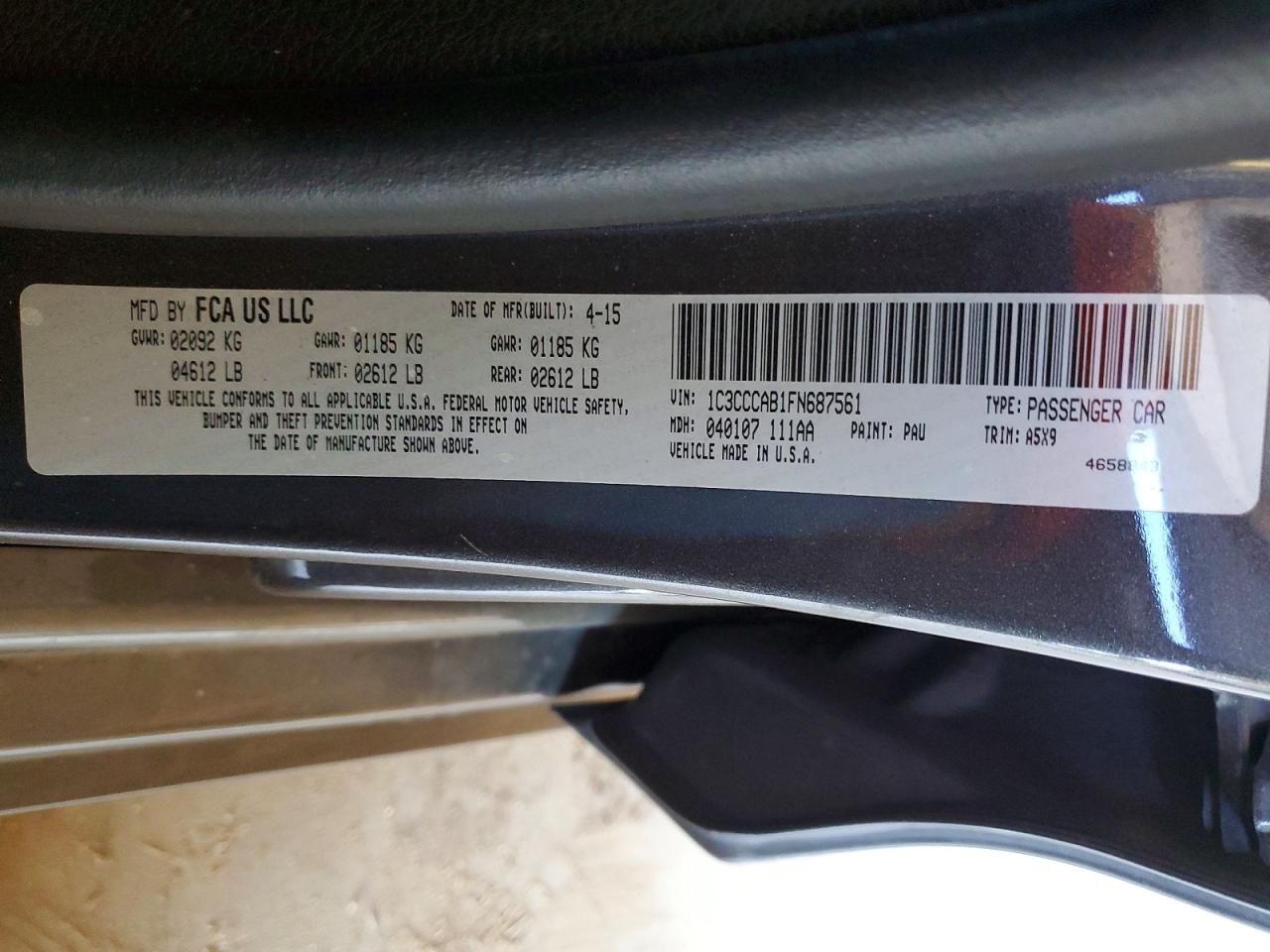 2015 CHRYSLER 200 LIMITED photo 12