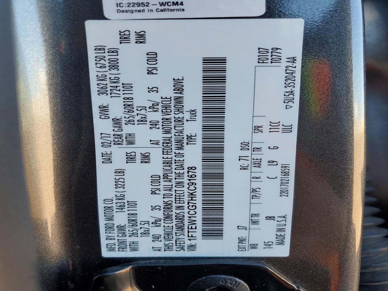 2017 FORD F150 SUPERCREW photo 23