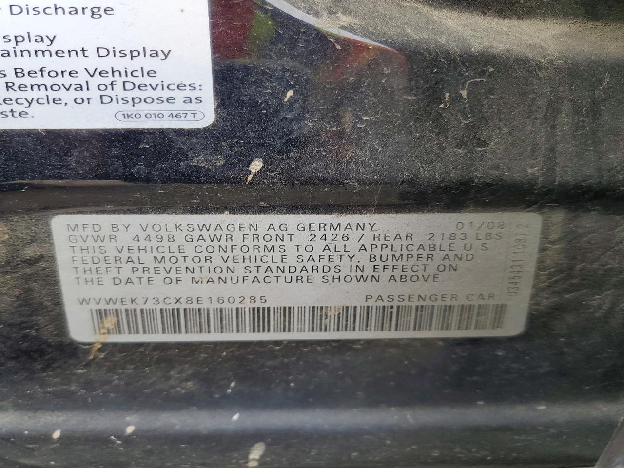 2008 VOLKSWAGEN PASSAT LUX photo 23