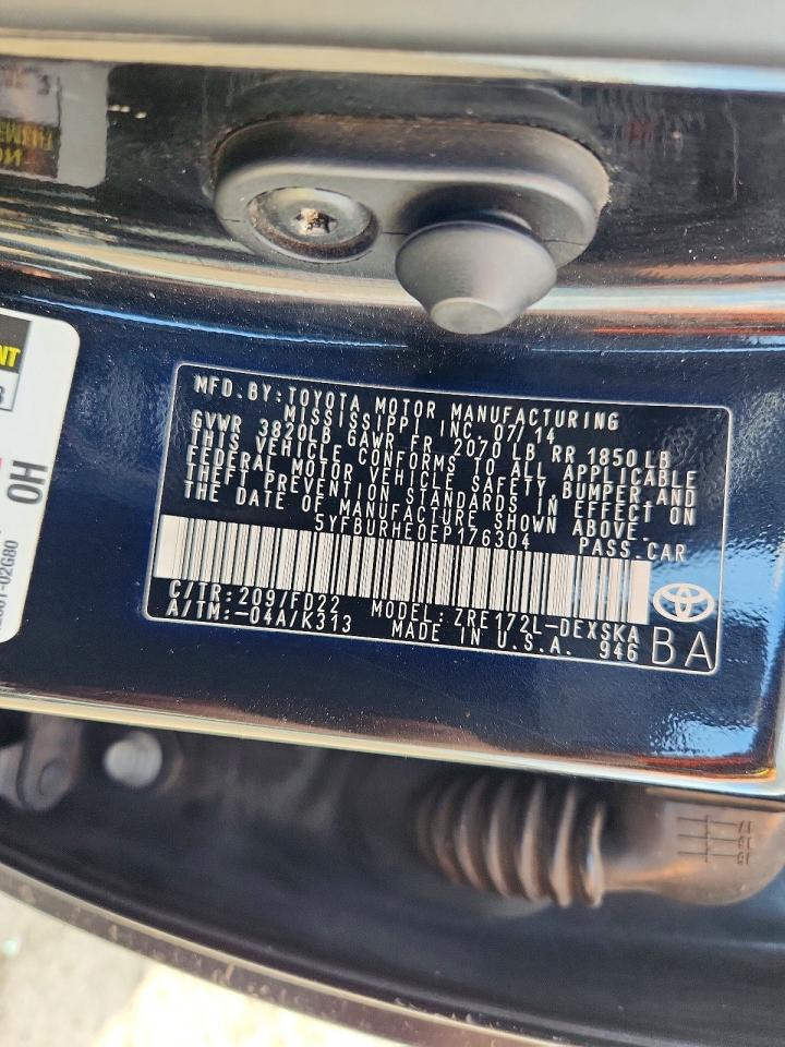 2014 TOYOTA COROLLA S PLUS photo 12