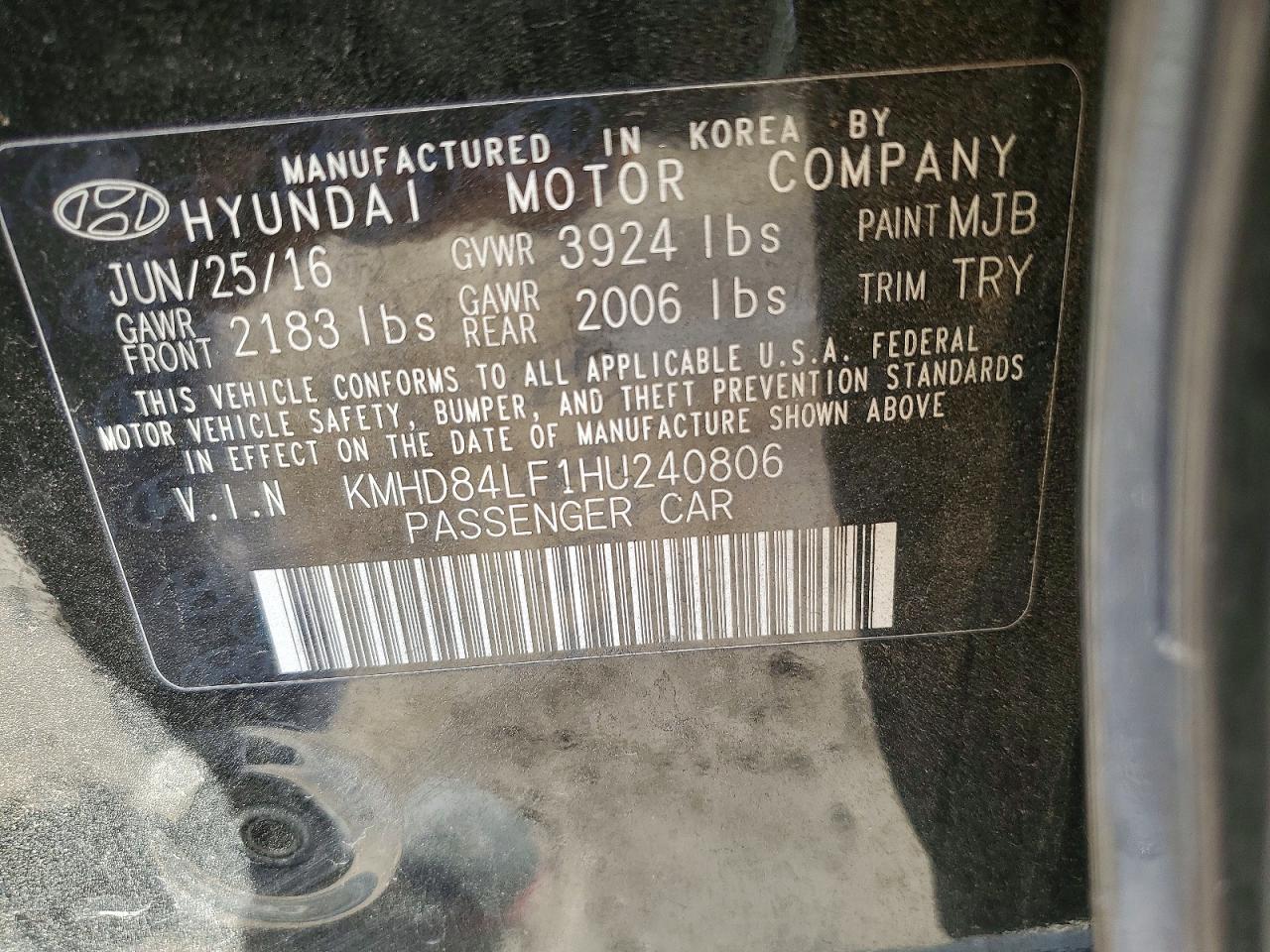 2017 HYUNDAI ELANTRA photo 34