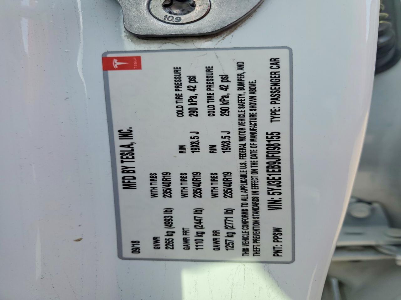 2018 TESLA MODEL 3 photo 34
