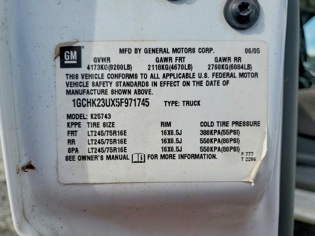 2005 CHEVROLET SILVERADO K2500 HEAVY DUTY photo 12
