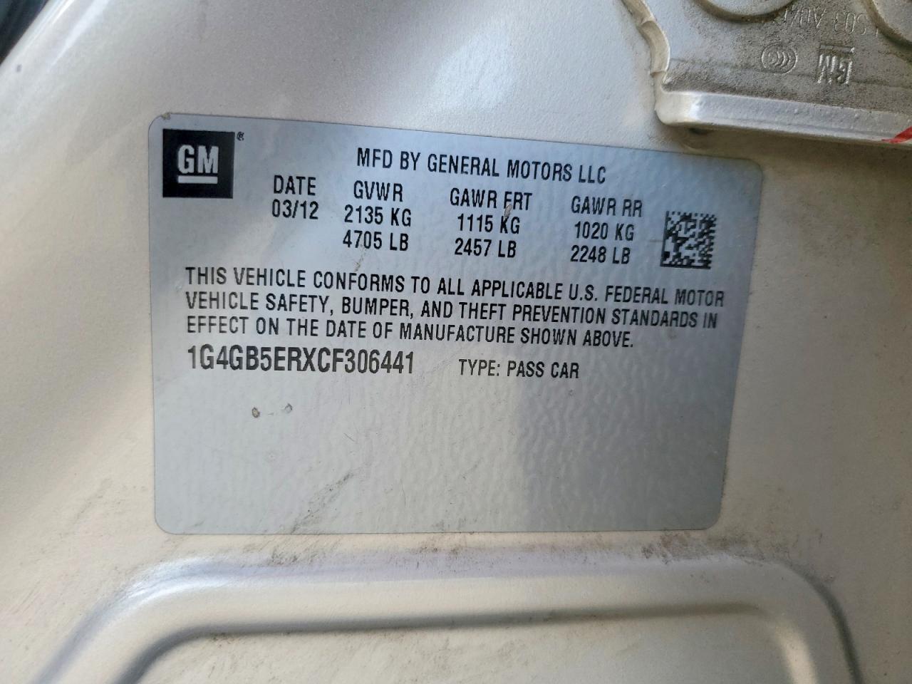 2012 BUICK LACROSSE CONVENIENCE photo 23