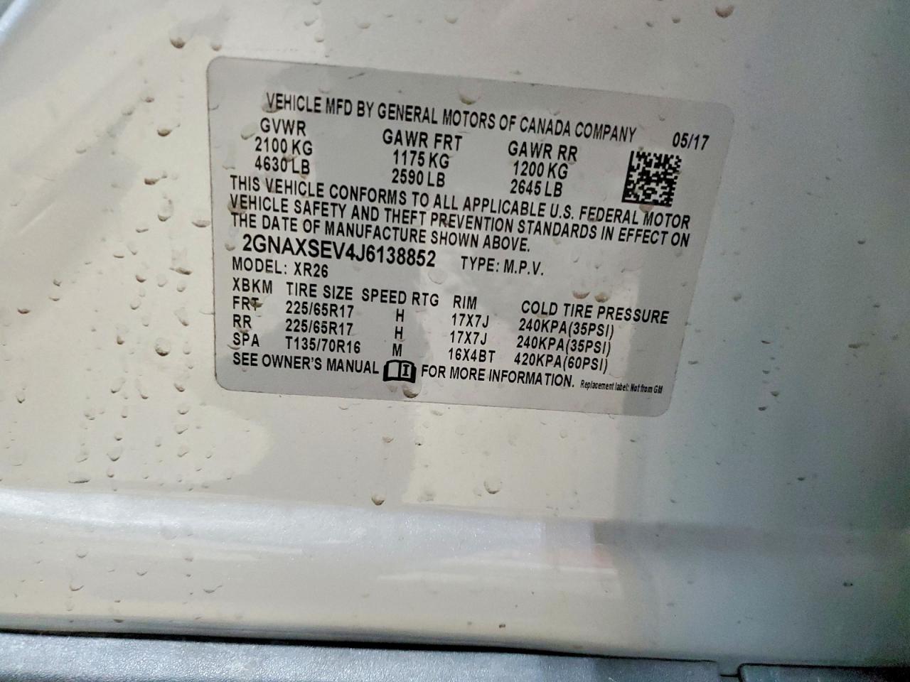2018 CHEVROLET EQUINOX LT photo 37