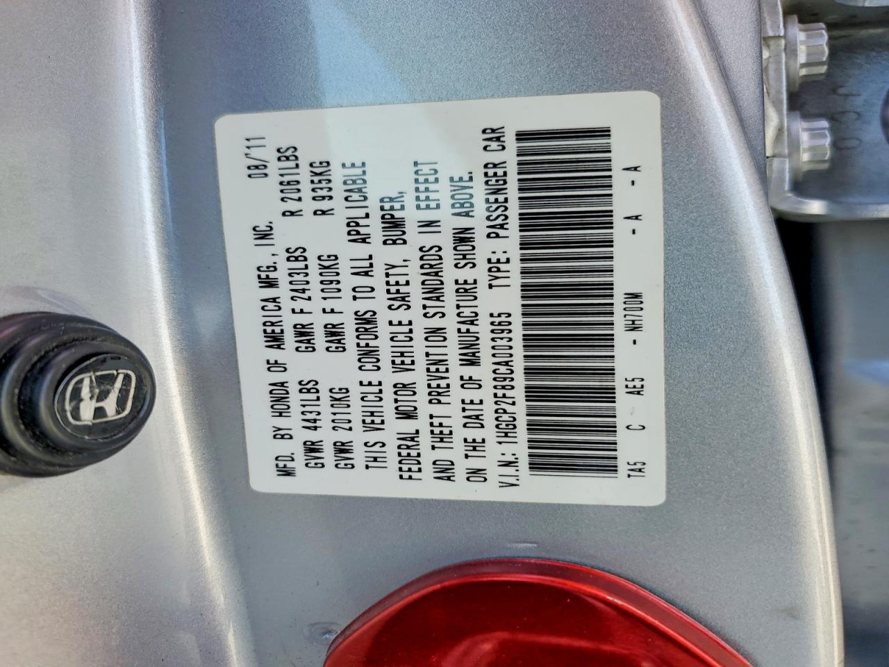 2012 HONDA ACCORD EXL photo 23