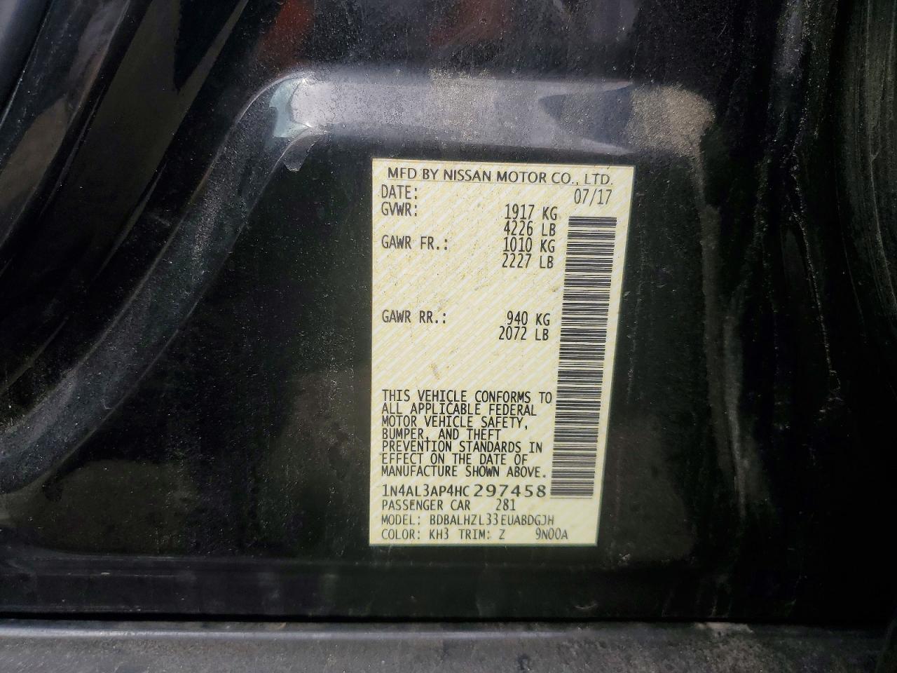 2017 NISSAN ALTIMA 2.5 SR photo 23