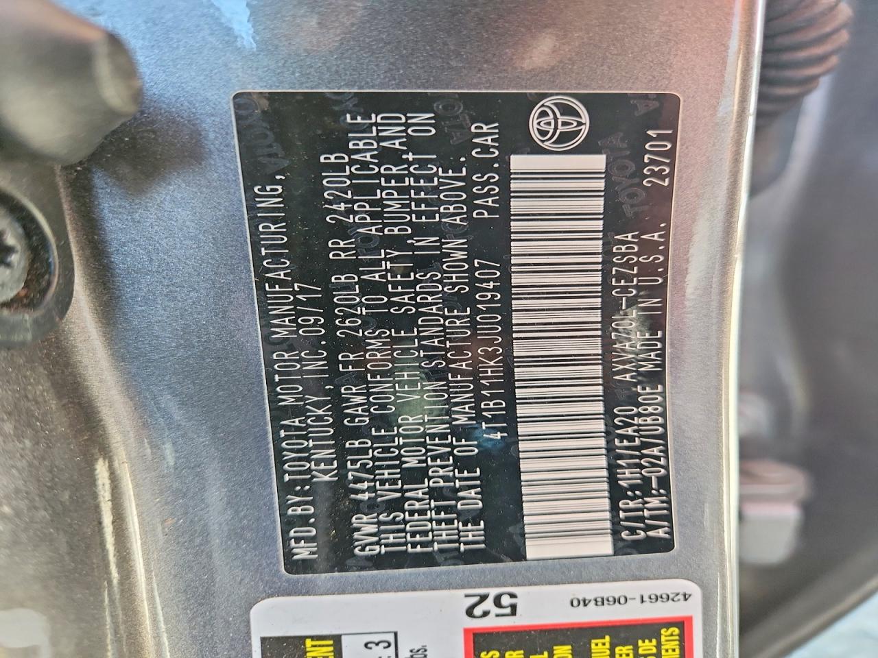 2018 TOYOTA CAMRY SE photo 23