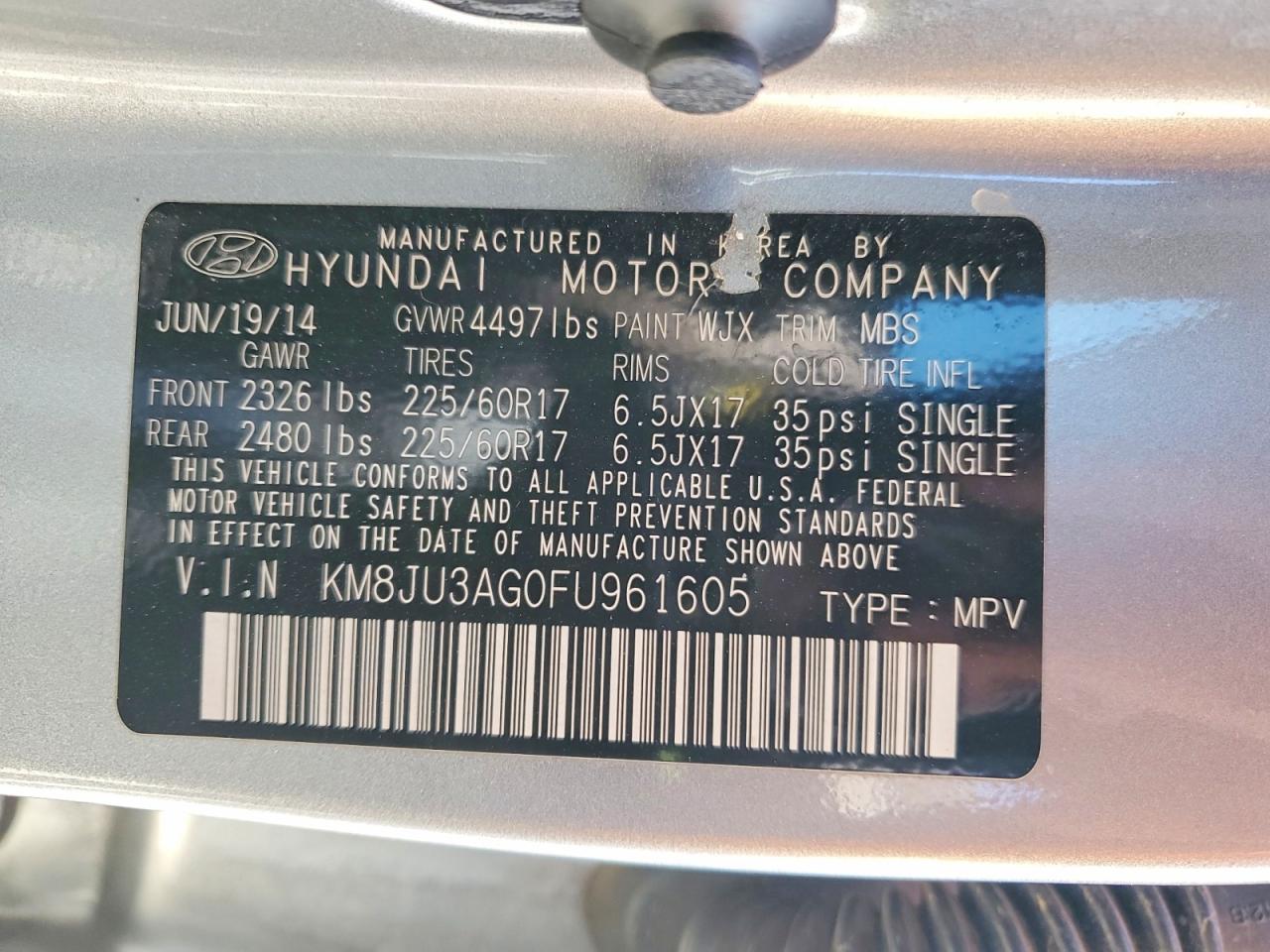 2015 HYUNDAI TUCSON SE photo 37