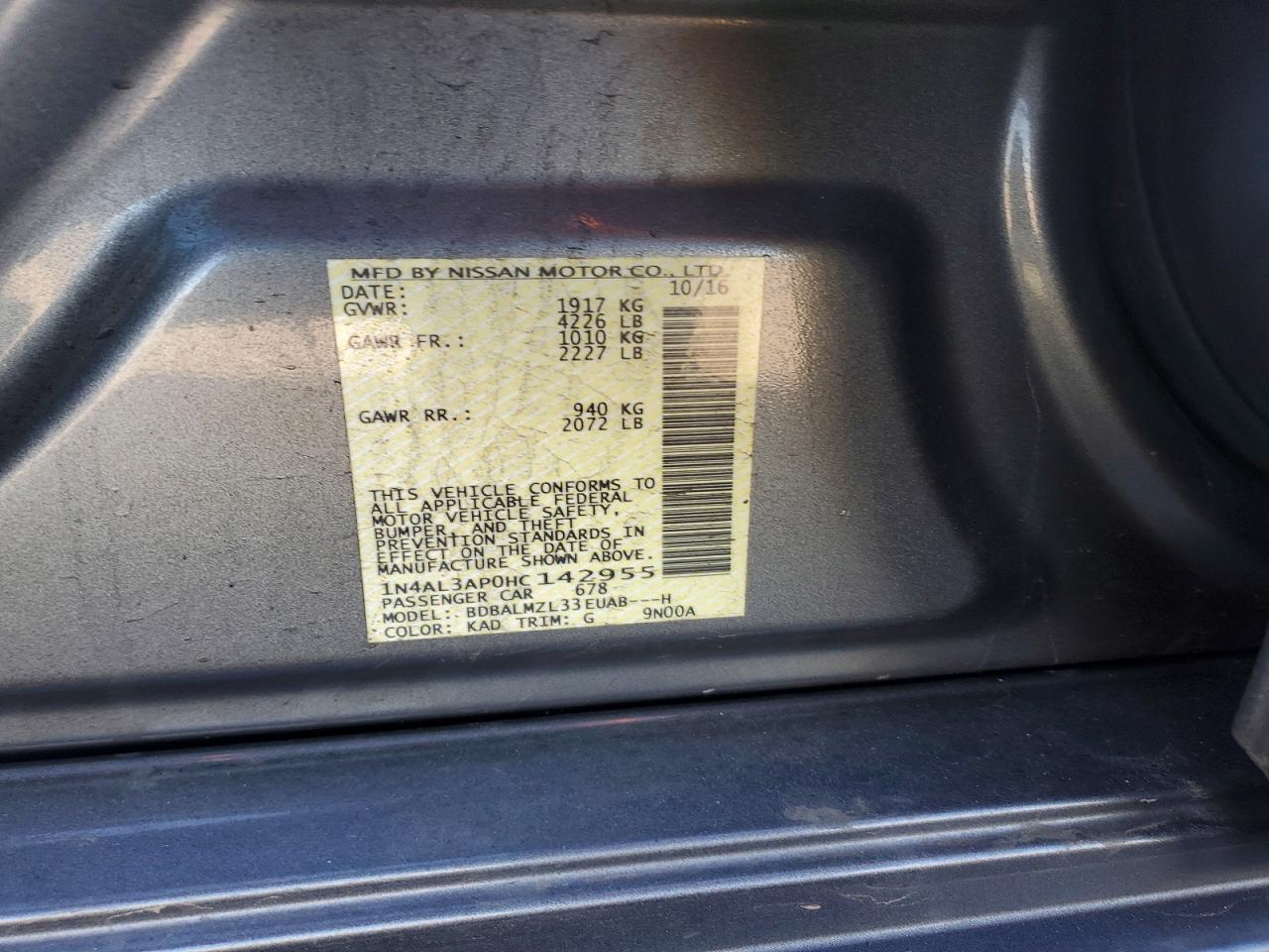 2017 NISSAN ALTIMA 2.5 SV photo 34