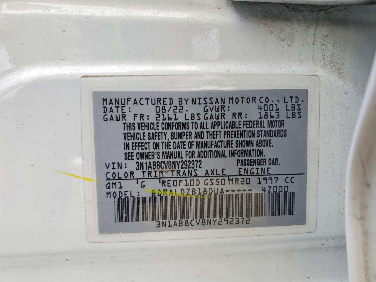 2022 NISSAN SENTRA SV photo 12