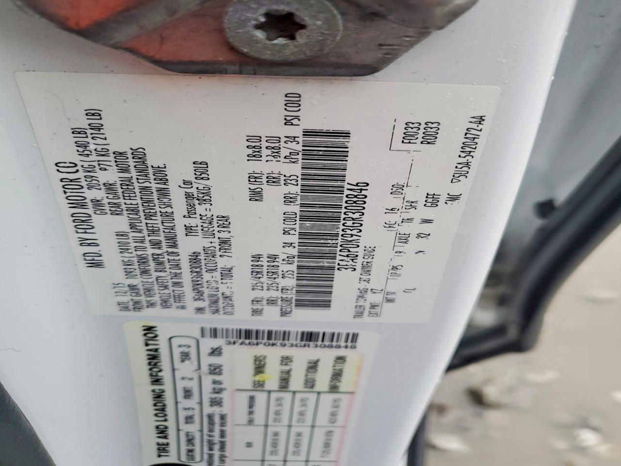 2016 FORD FUSION TITANIUM photo 12