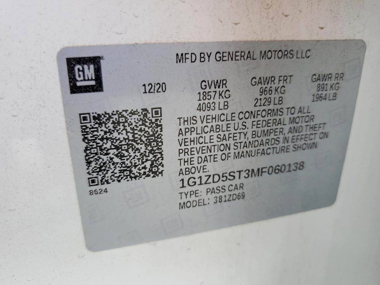 2021 CHEVROLET MALIBU LT photo 23