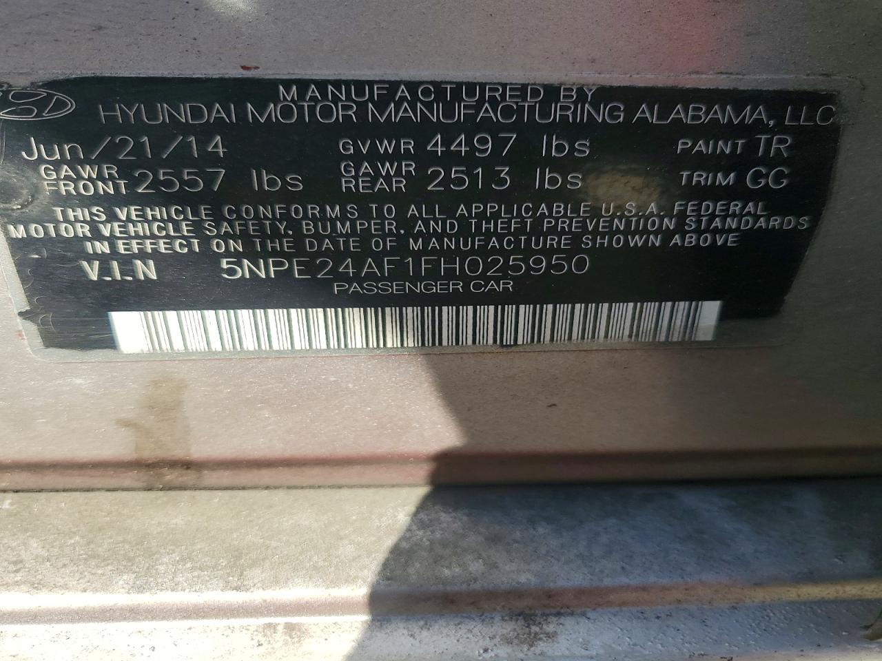 2015 HYUNDAI SONATA SE photo 25