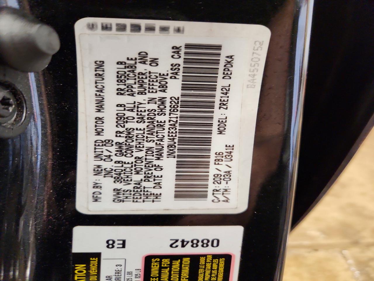 2010 TOYOTA COROLLA BASE photo 12
