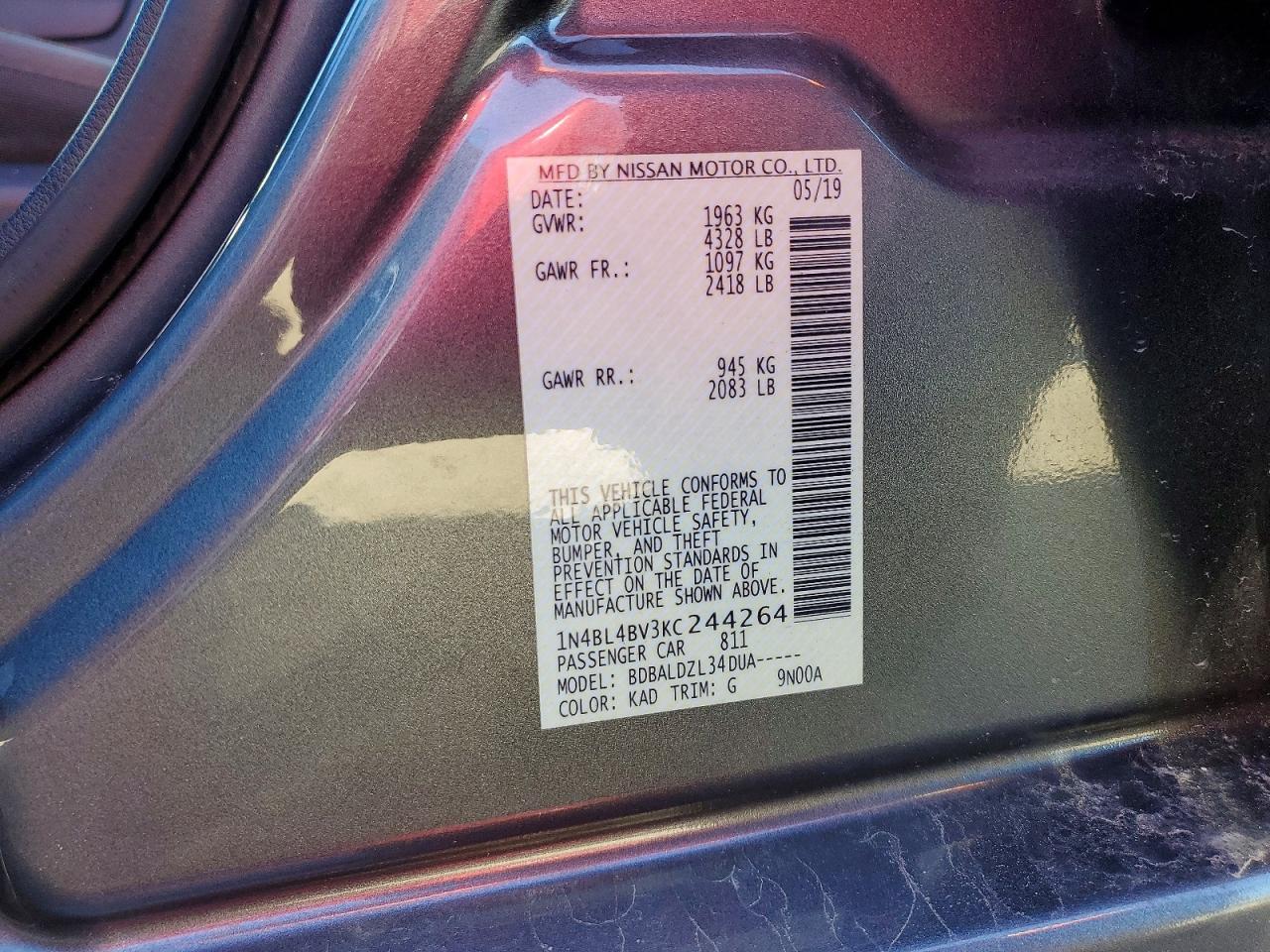 2019 NISSAN ALTIMA 2.5 S photo 25