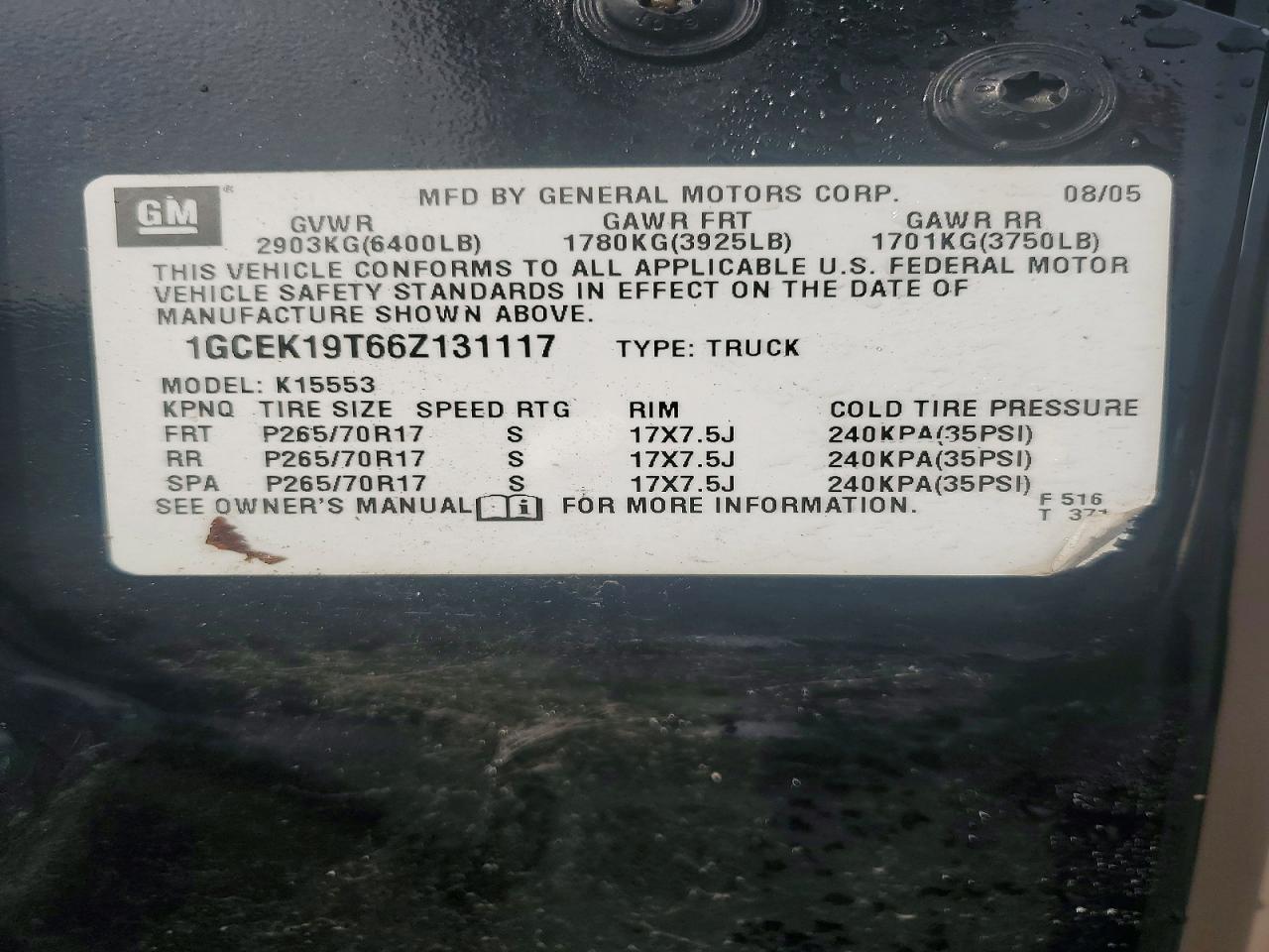 2006 CHEVROLET SILVERADO K1500 photo 12