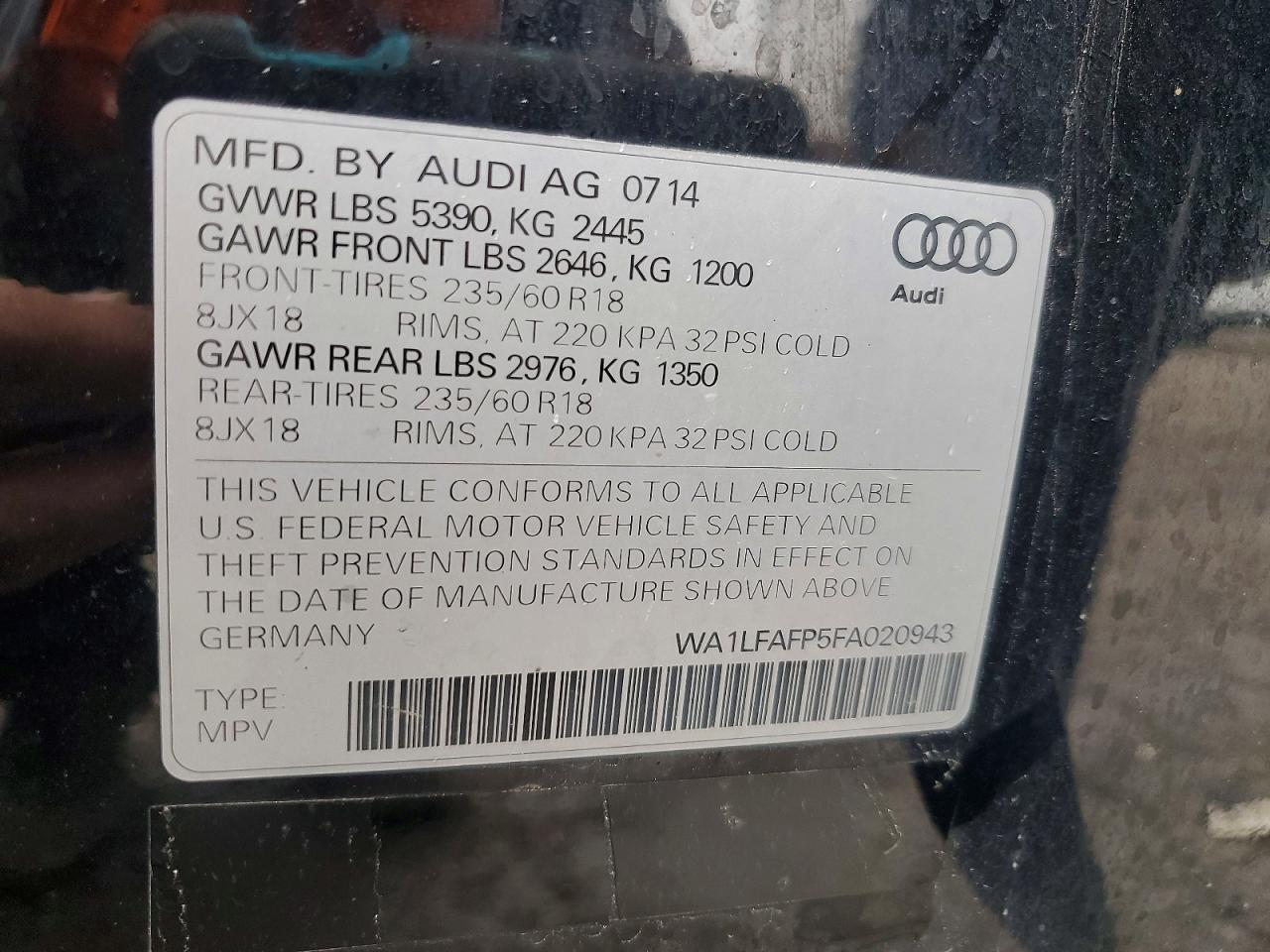 2015 AUDI Q5 PREMIUM PLUS photo 13