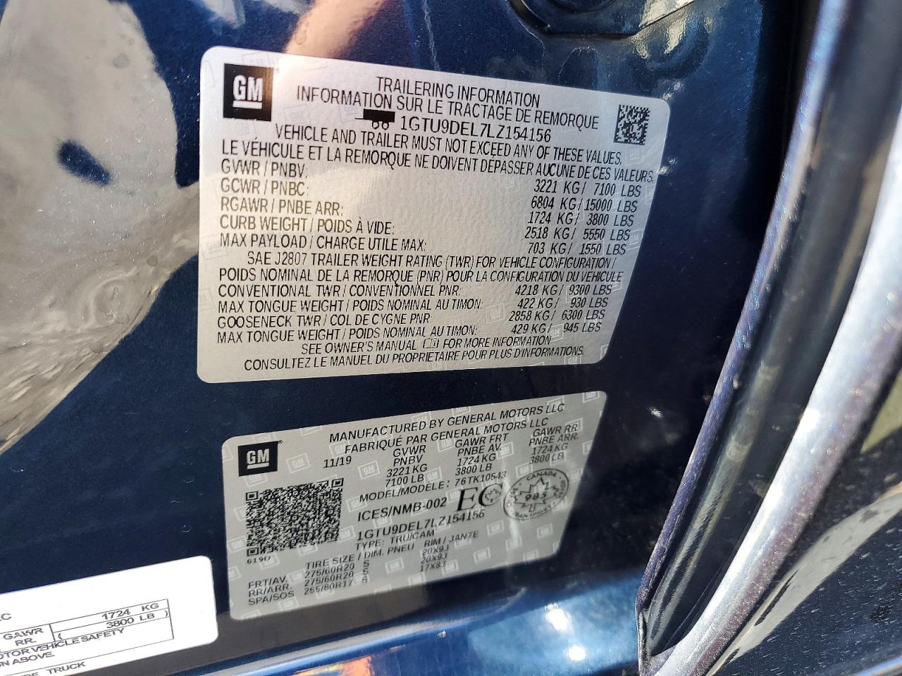 2020 GMC SIERRA K1500 SLT photo 12