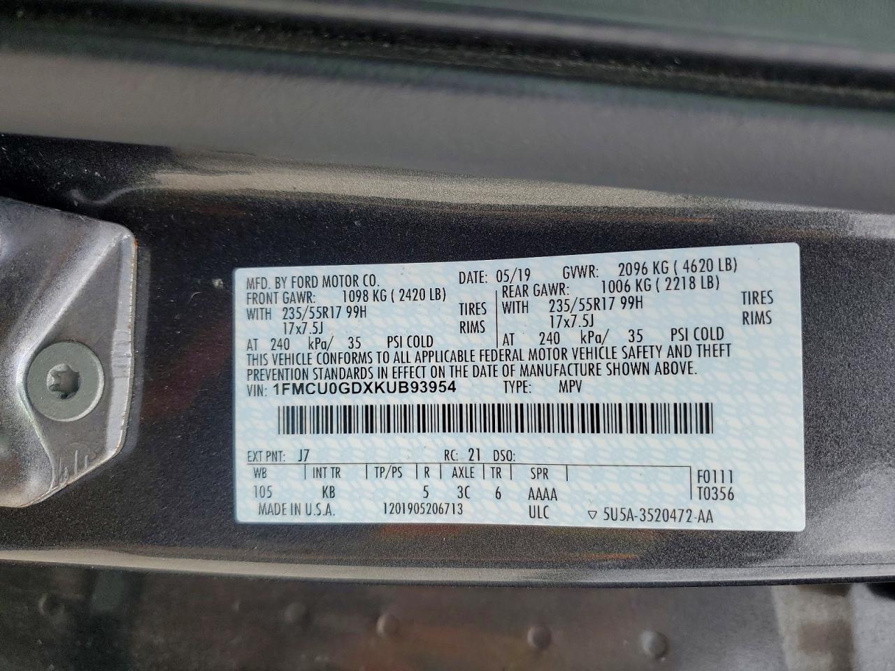 2019 FORD ESCAPE photo 25