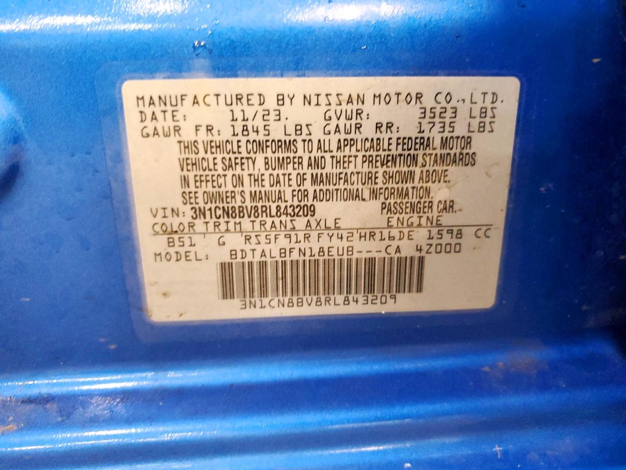 2024 NISSAN VERSA S photo 12