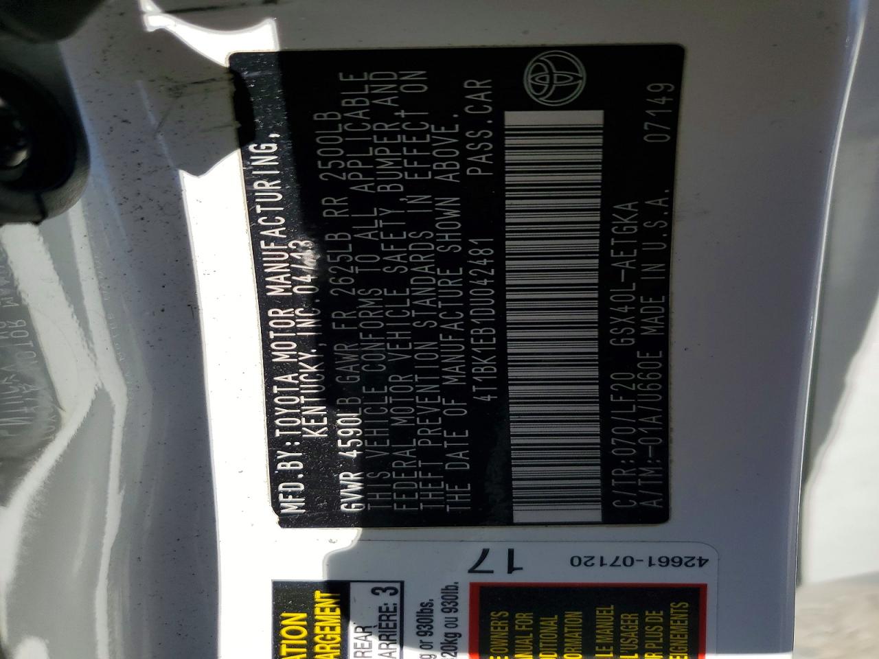 2013 TOYOTA AVALON XLE PREMIUM photo 12