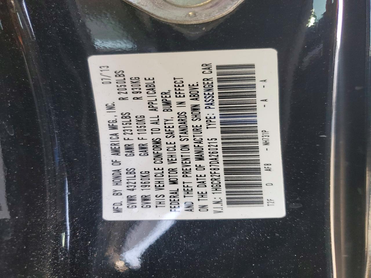 2013 HONDA ACCORD EXL photo 12