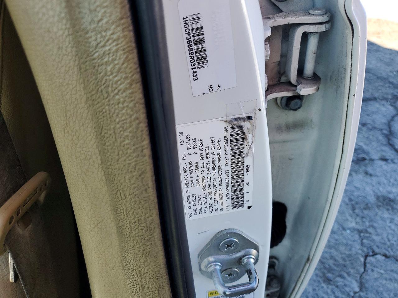 2009 HONDA ACCORD EXL photo 23