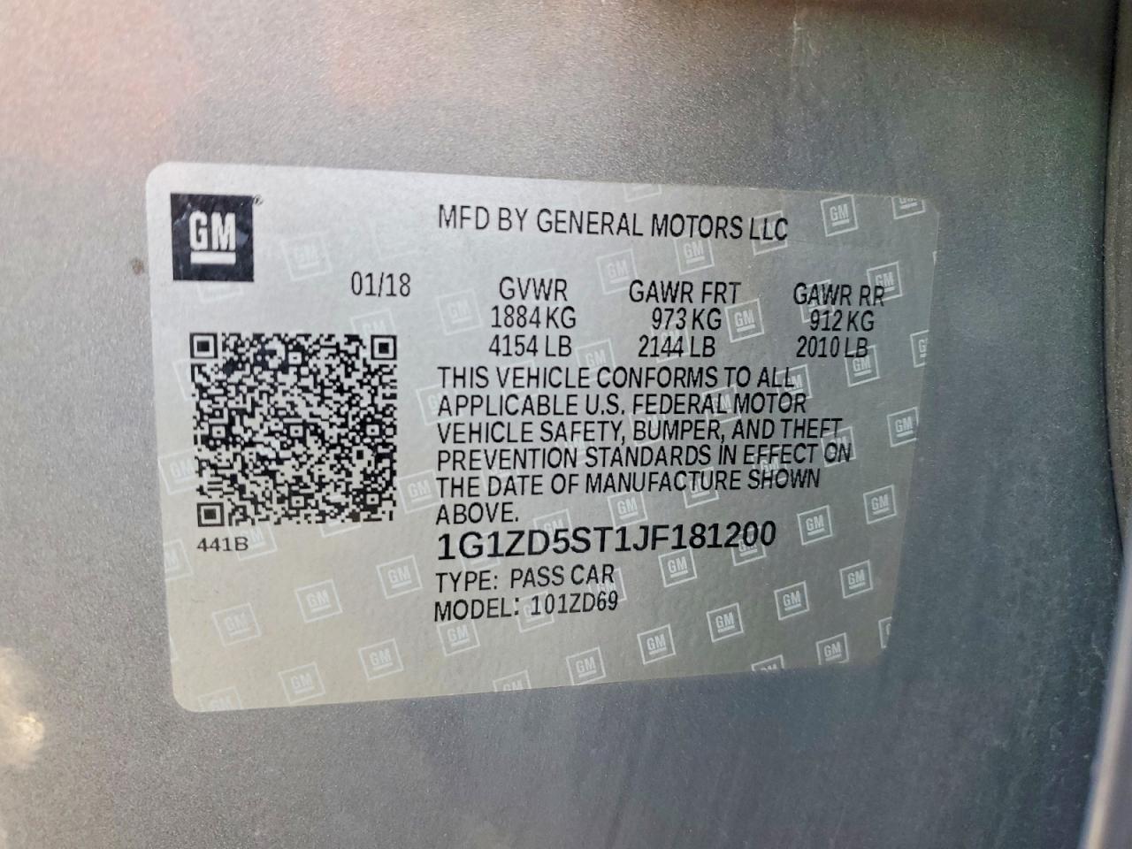 2018 CHEVROLET MALIBU LT photo 12