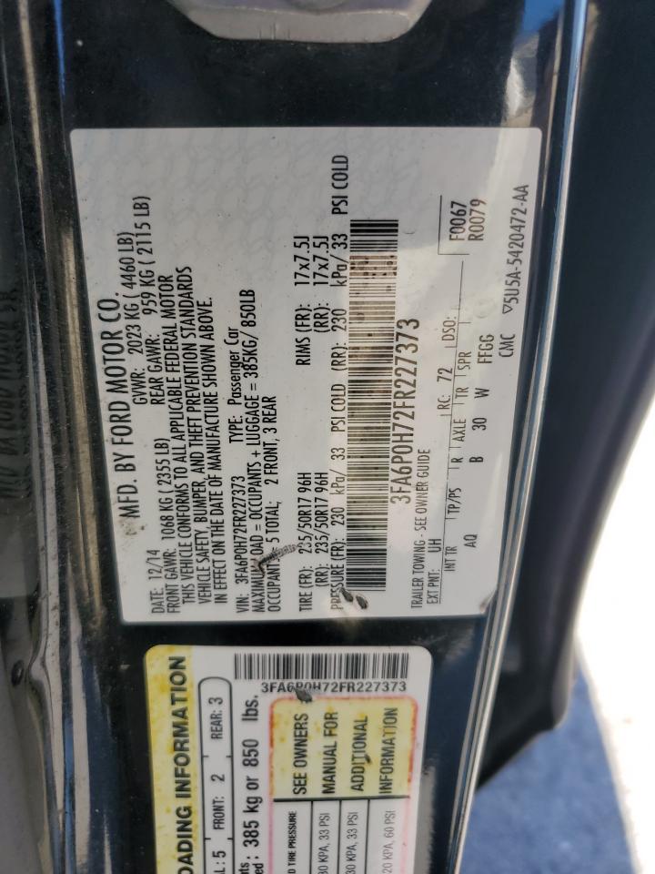2015 FORD FUSION SE photo 34