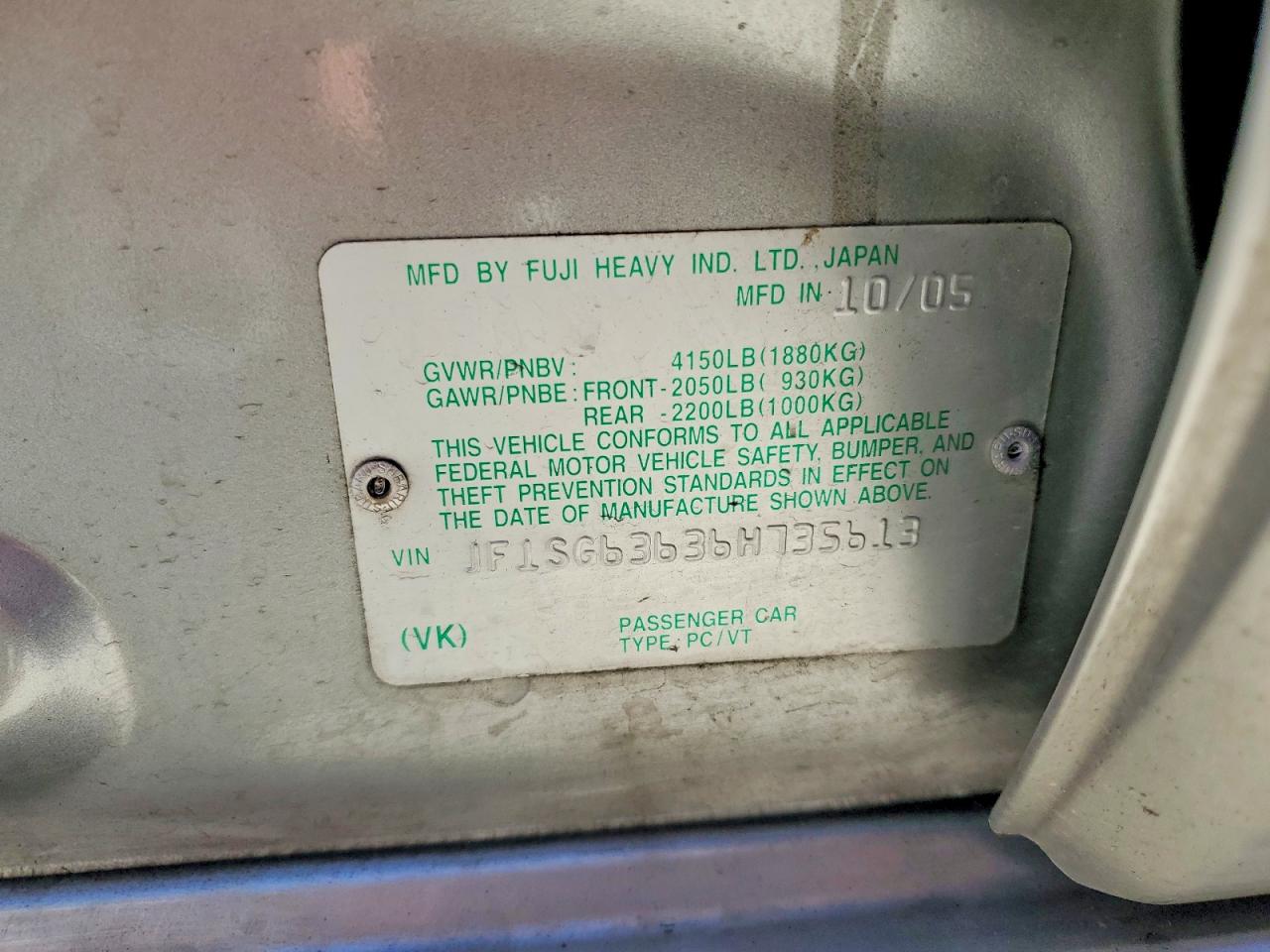 2006 SUBARU FORESTER 2.5X photo 25