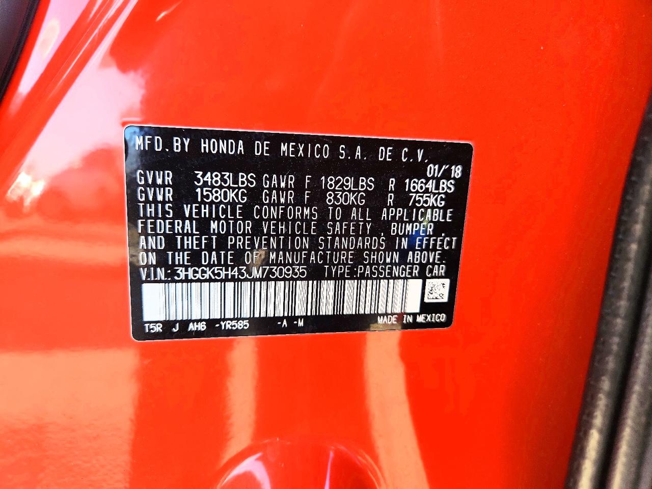 2018 HONDA FIT LX photo 34
