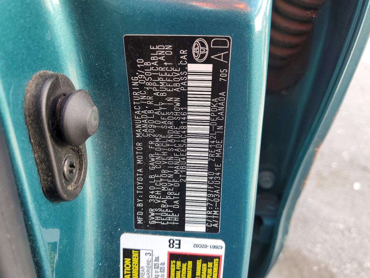 2010 TOYOTA COROLLA LE photo 23