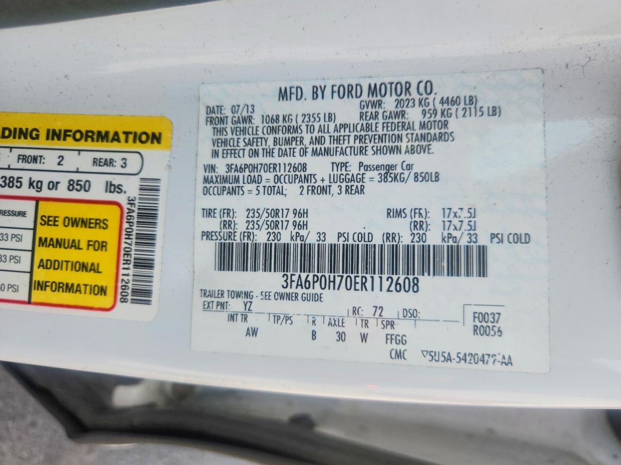 2014 FORD FUSION SE photo 34