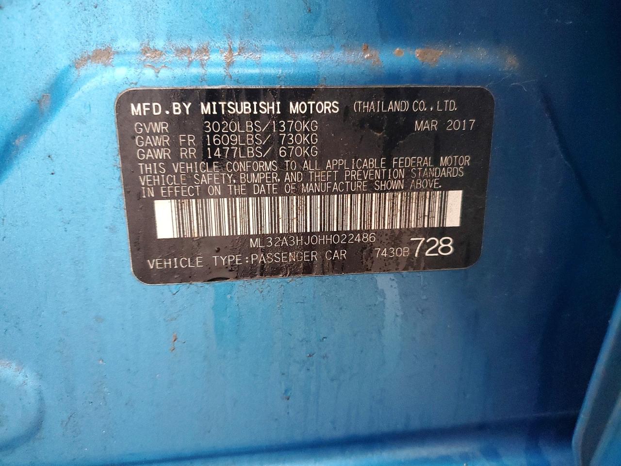 2017 MITSUBISHI MIRAGE ES photo 12