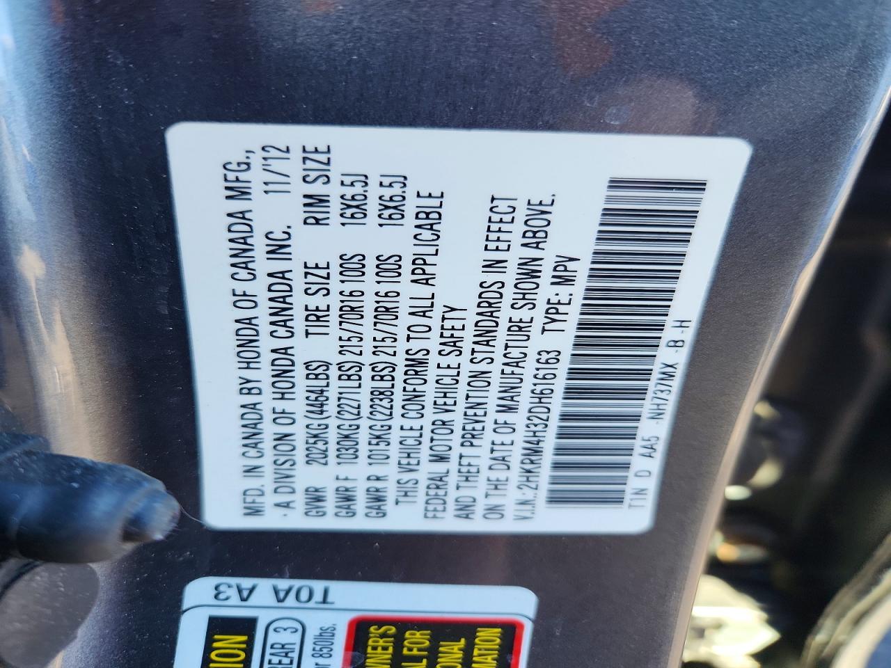 2013 HONDA CR-V LX photo 25