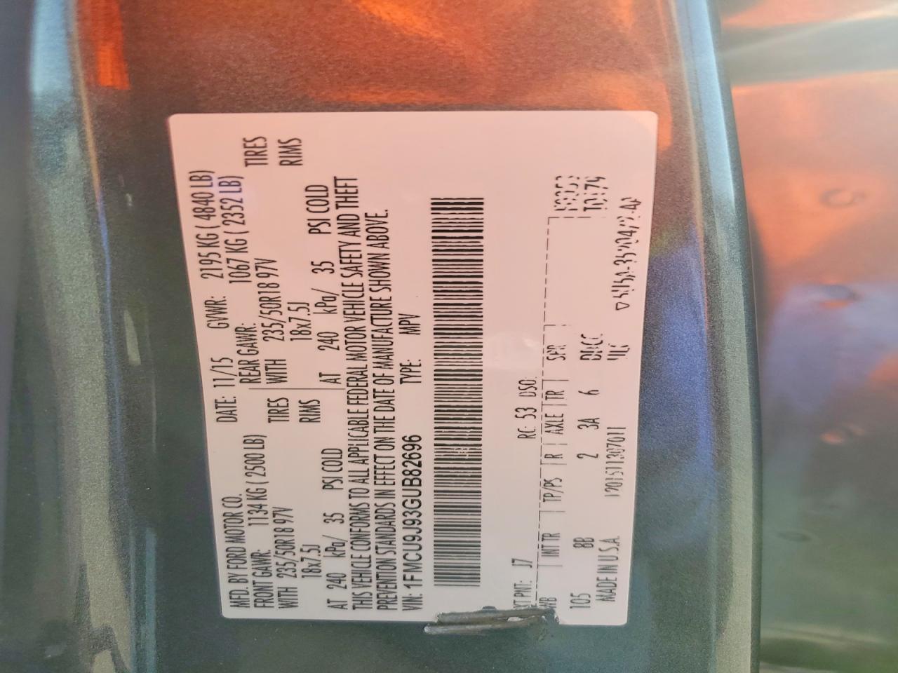 2016 FORD ESCAPE TITANIUM photo 27