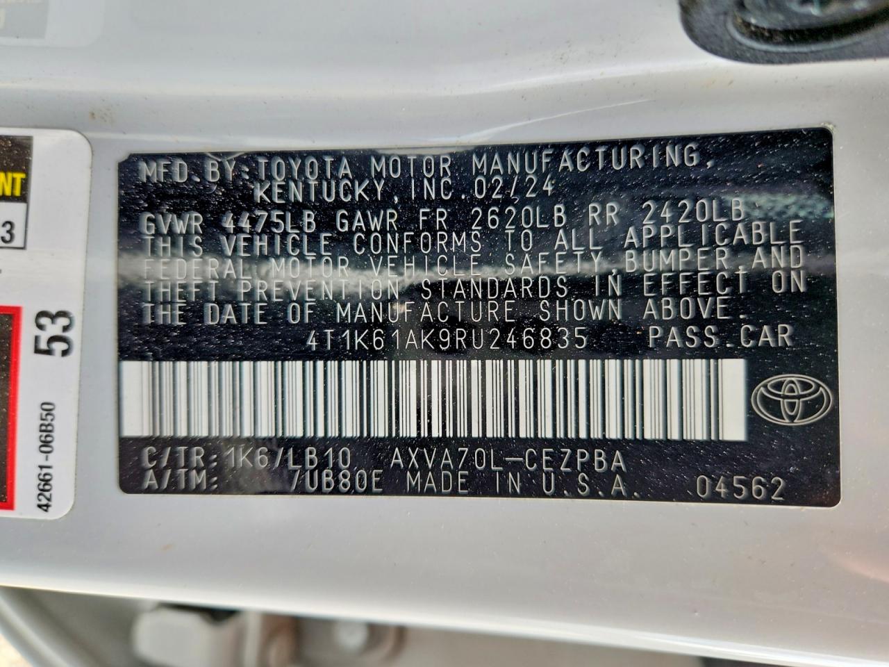 2024 TOYOTA CAMRY XSE photo 37