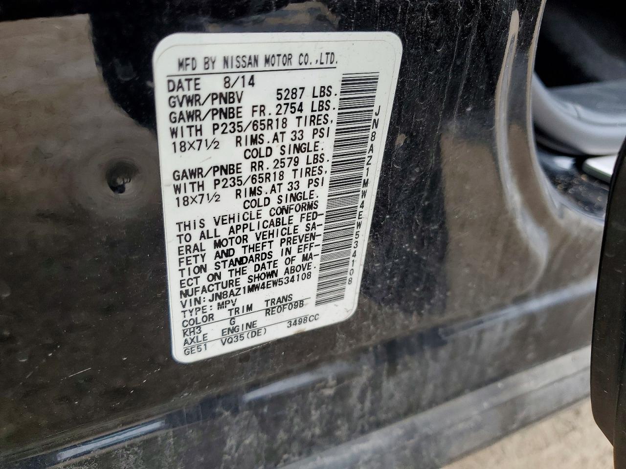 2014 NISSAN MURANO SL photo 37