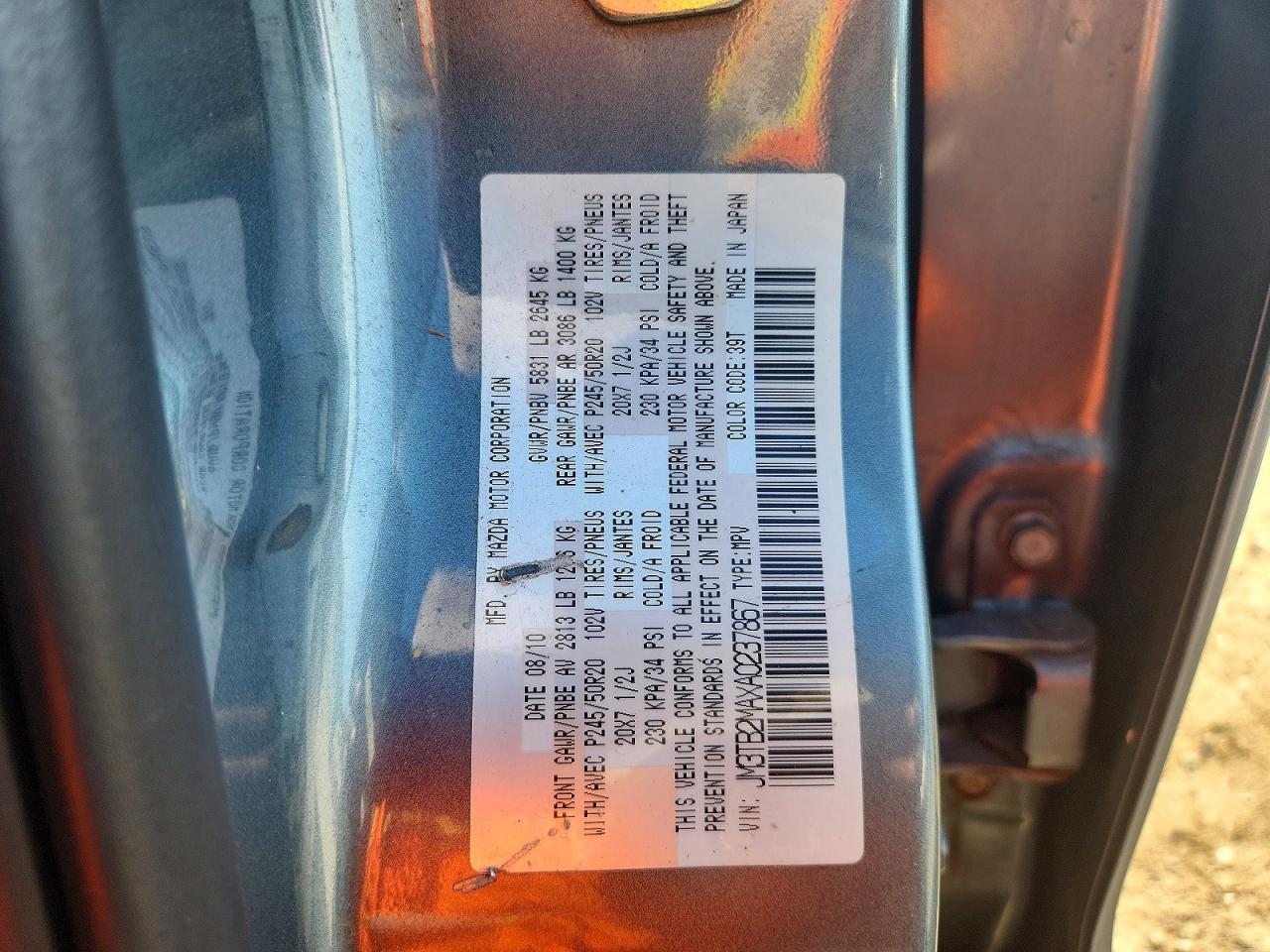 2010 MAZDA CX-9 photo 14