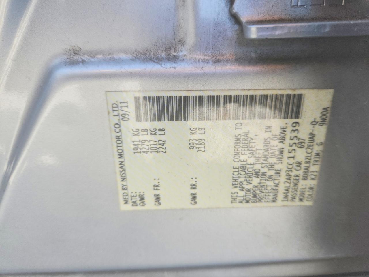 2012 NISSAN ALTIMA 2.5 photo 23